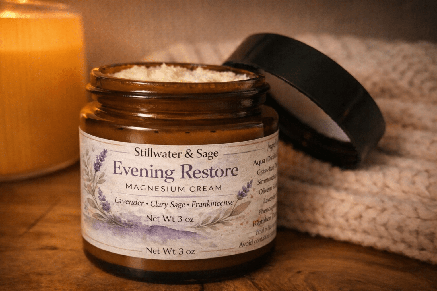 🌙 Evening Restore Magnesium Cream – 3 oz - Stillwater & Sage