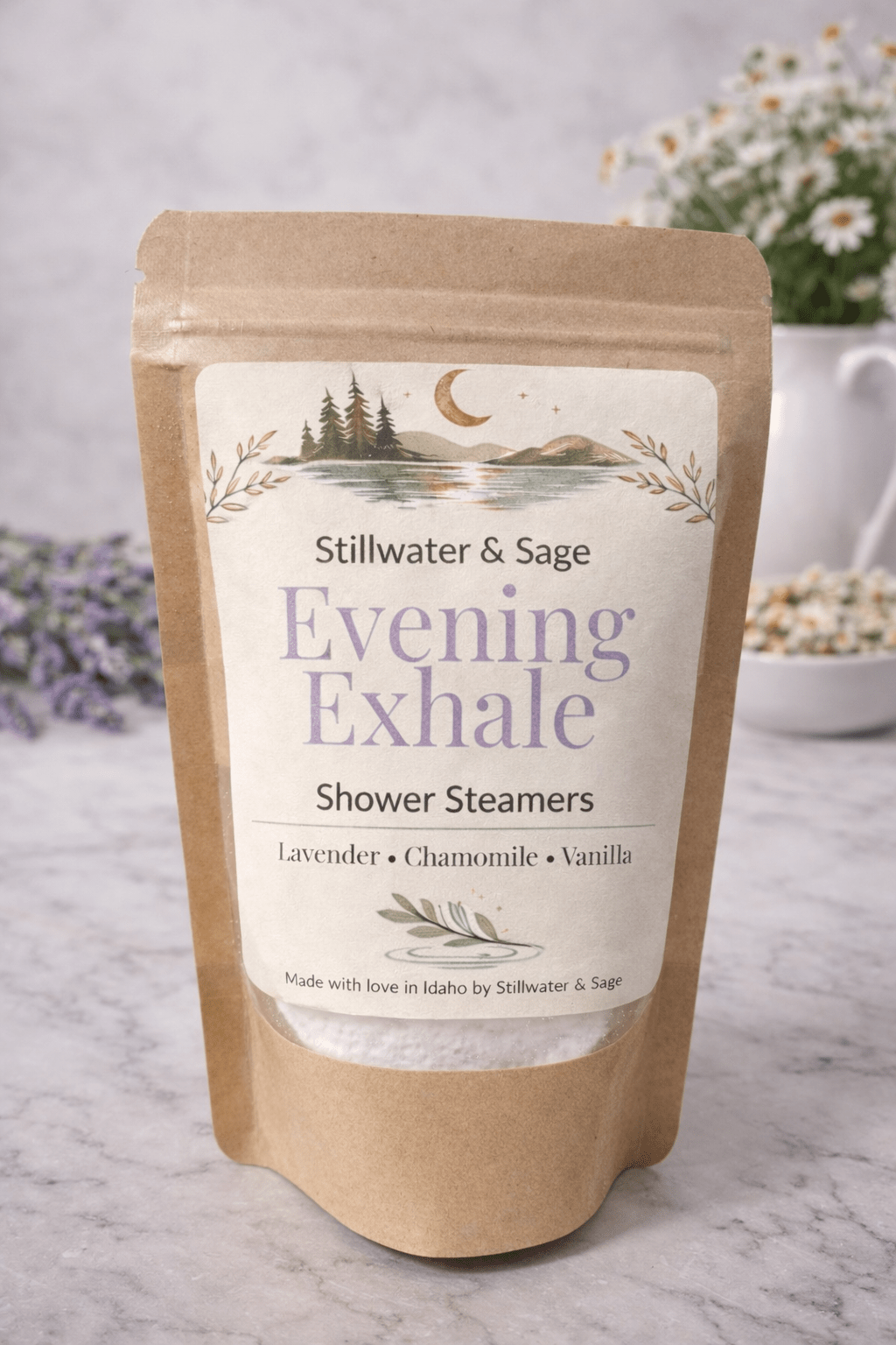 🌙✨ Evening Exhale Shower Steamers – 6 oz - Stillwater & Sage