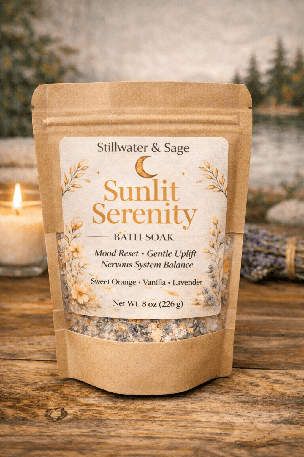 ☀️🌿 Sunlit Serenity Bath Soak 8oz - Stillwater & Sage